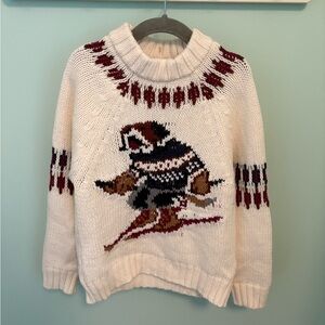 Zara Skiing Dog Knit Sweater